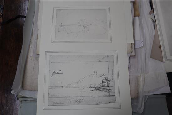 A folio of assorted drawings and prints